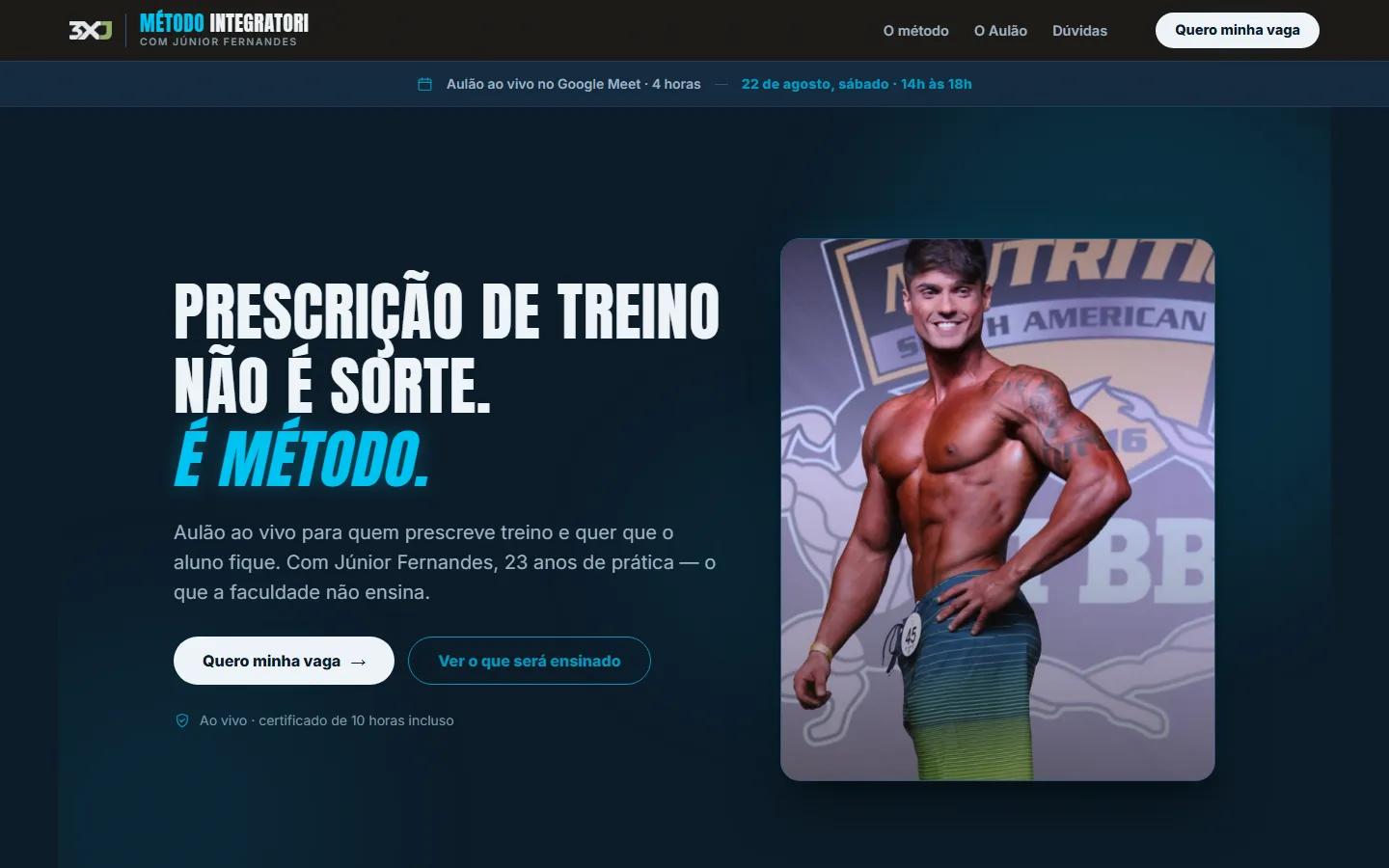 Página inicial do projeto 3JX — Método Integratori