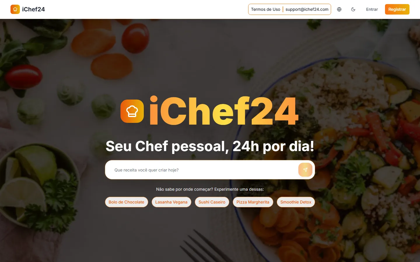 Página inicial do site iChef24