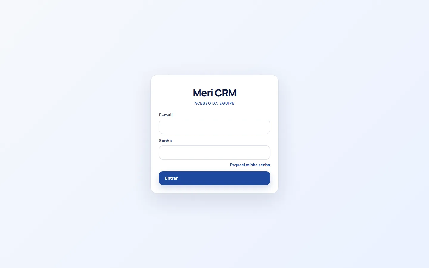 Tela de acesso do Meri CRM